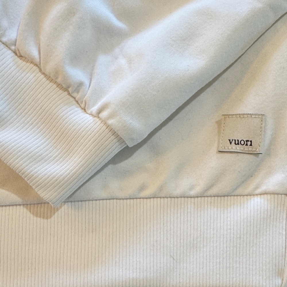 White Cropped Vuori Crewneck Sweatshirt - Picture 2 of 6